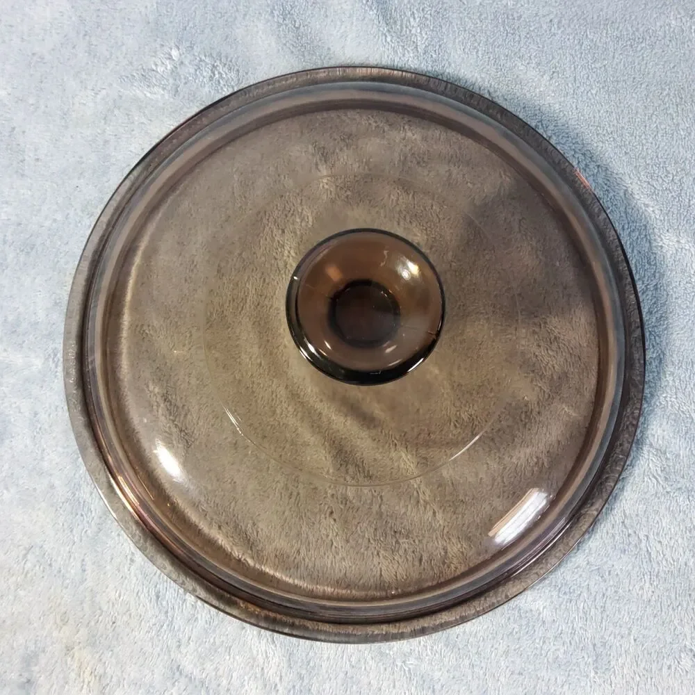 Vintage Pyrex Visions Amber Smoke Brown Glass Lid V-2.5-C 8.5